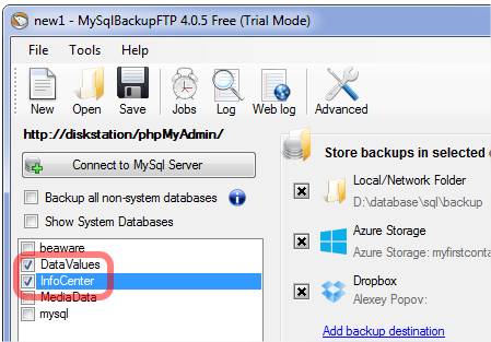 Select databases