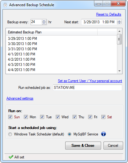 Advanced Backup